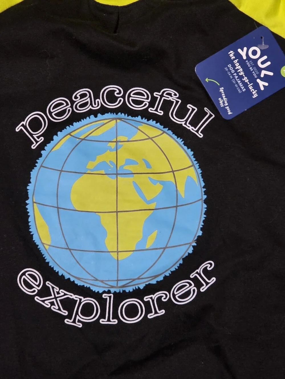 Youly NWT Happy Go Lucky Dog Pajamas With Peaceful Explorer Globe Graphic Sz XL